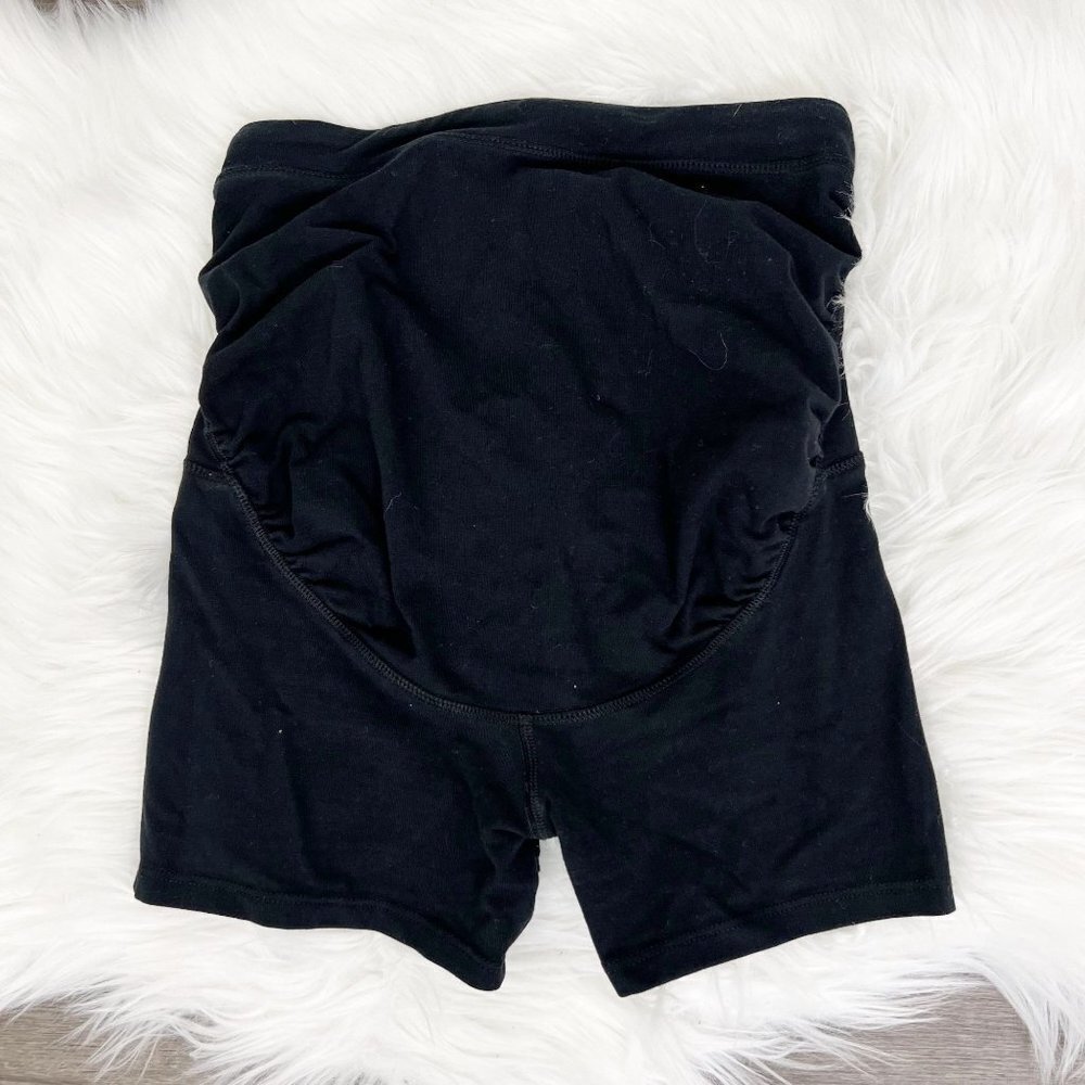 ASOS Maternity Black Over Belly Bike Shorts Compression US 2